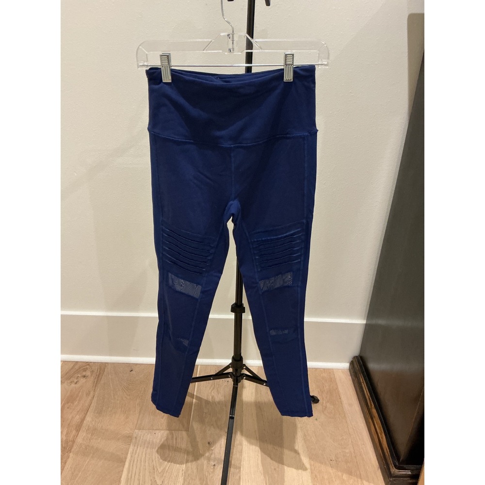 Victoria Sport Navy Blue Moto Mesh High Waist Leggings Womens Size S